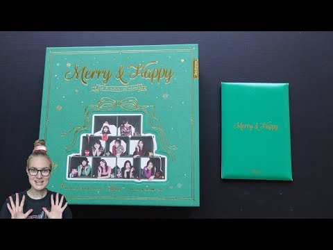 Unboxing TWICE 트와이스 1st Korean Studio Album Repackage Merry & Happy (Merry Edition)