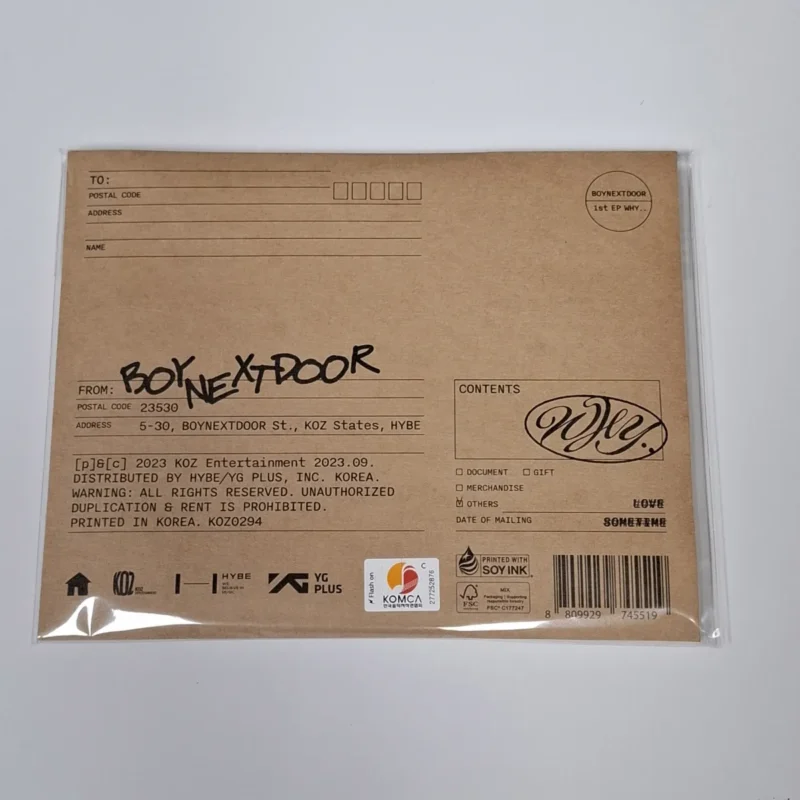 BOYNEXTDOOR - WHY... (LETTER version) (1st Mini Album) back