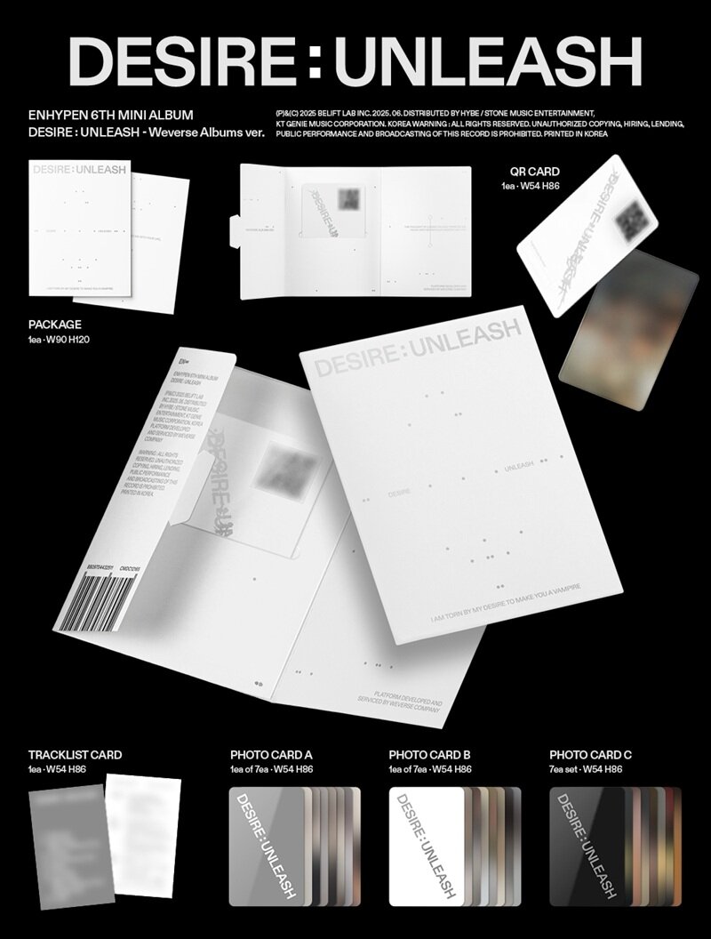 ENHYPEN - DESIRE : UNLEASH (Weverse Albums version) (6th Mini Album) details
