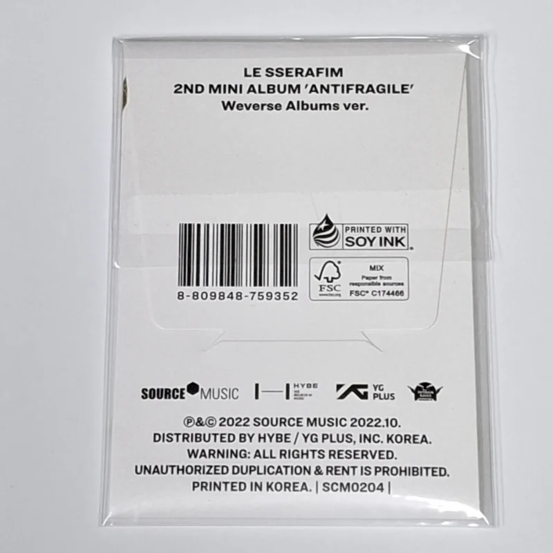 LE SSERAFIM - ANTIFRAGILE (Weverse Albums Version) (2nd Mini Album) back