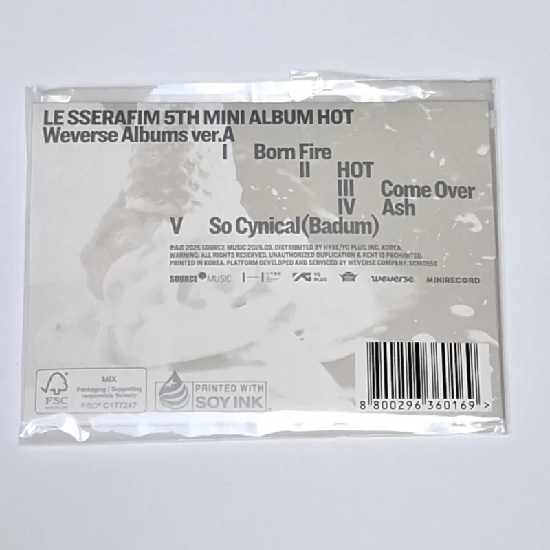 LE SSERAFIM - HOT (Weverse Albums version A) (5th Mini Album) back