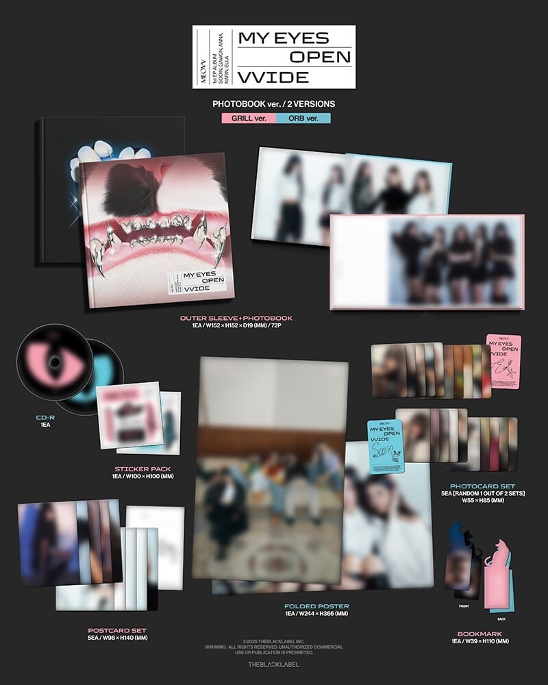 MEOVV - MY EYES OPEN VVIDE (PHOTOBOOK version) (1st Mini Album) 2 MEOVV MY EYES OPEN VVIDE PHOTOBOOK version 1st Mini Album
