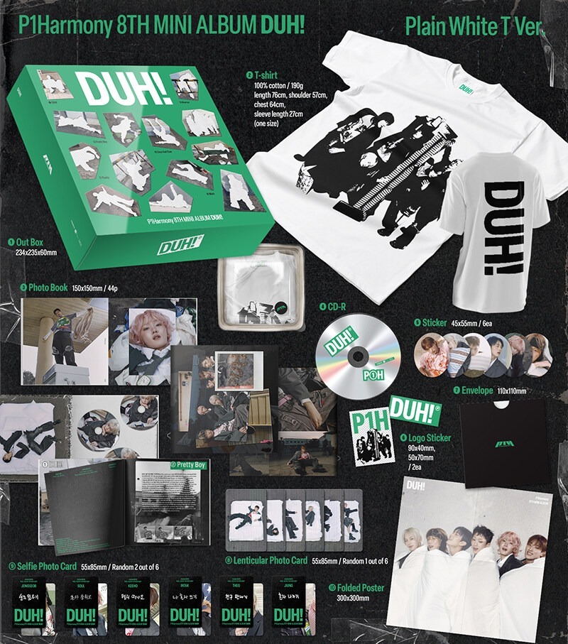 P1Harmony - DUH! (Plain White T Version) (8th Mini Album)