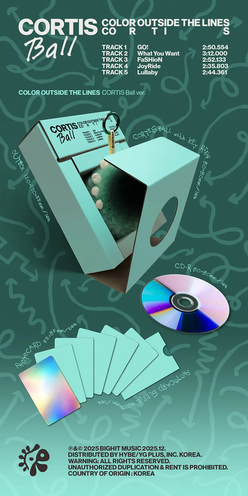 CORTIS - COLOR OUTSIDE THE LINES (CORTIS Ball) (1st Mini Album) 2 CORTIS - COLOR OUTSIDE THE LINES (CORTIS Ball) (1st Mini Album) details