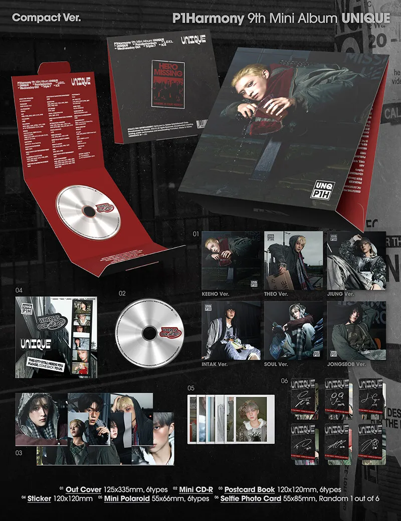 P1Harmony - 9th Mini Album UNIQUE (Compact ver.) 2 P1Harmony - 9th Mini Album UNIQUE (Compact ver.) details