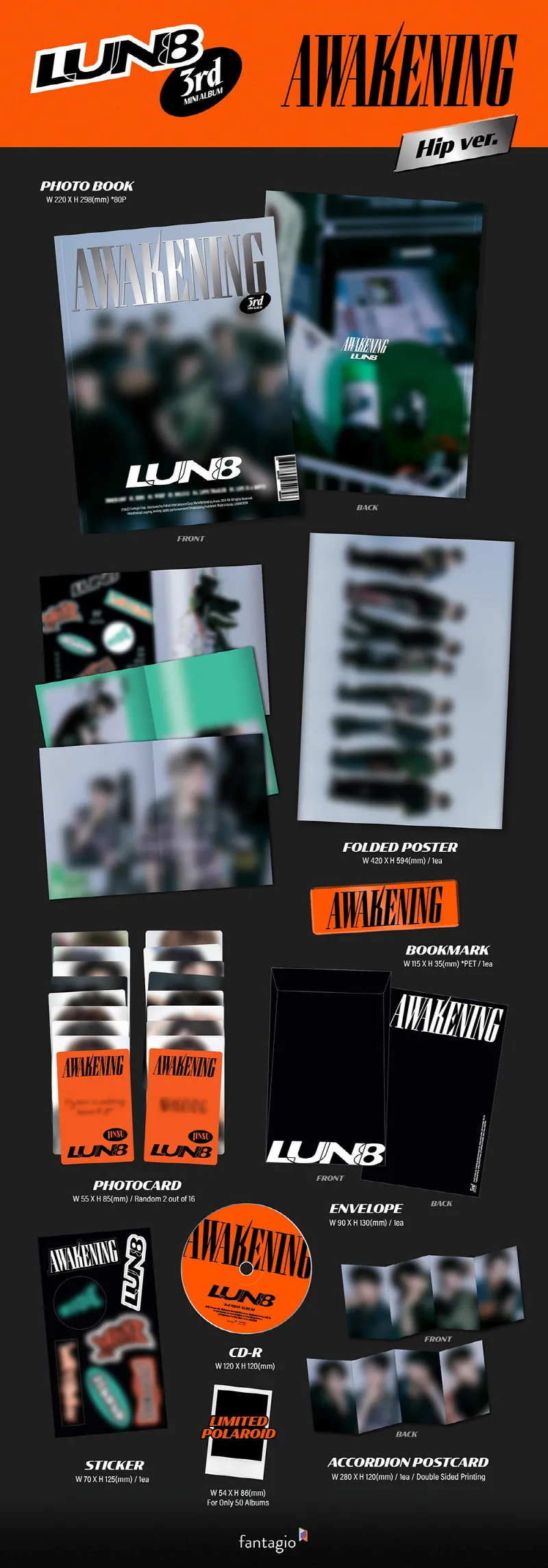 LUN8 - 3rd Mini Album AWAKENING (Random) 3 LUN8 - 3rd Mini Album AWAKENING (Random) details 2