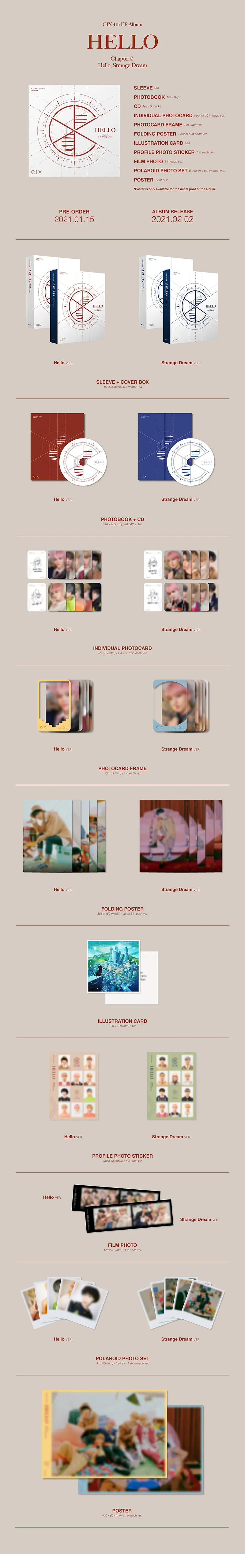 CIX - 4th EP Album HELLO Chapter Ø. Hello, Strange Dream (Random) 2 CIX - 4th EP Album HELLO Chapter Ø. Hello, Strange Dream details