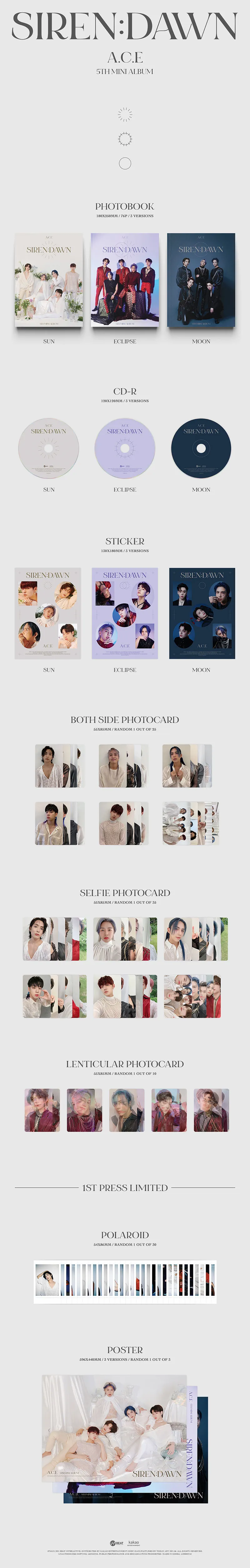 A.C.E - 5th Mini Album SIREN : DAWN (Random) 2 A.C.E - 5th Mini Album SIREN DAWN details
